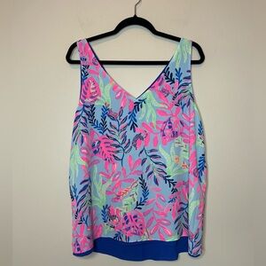 Lilly Pulitzer Florin Reversible Tank Top Boca Blue Size L